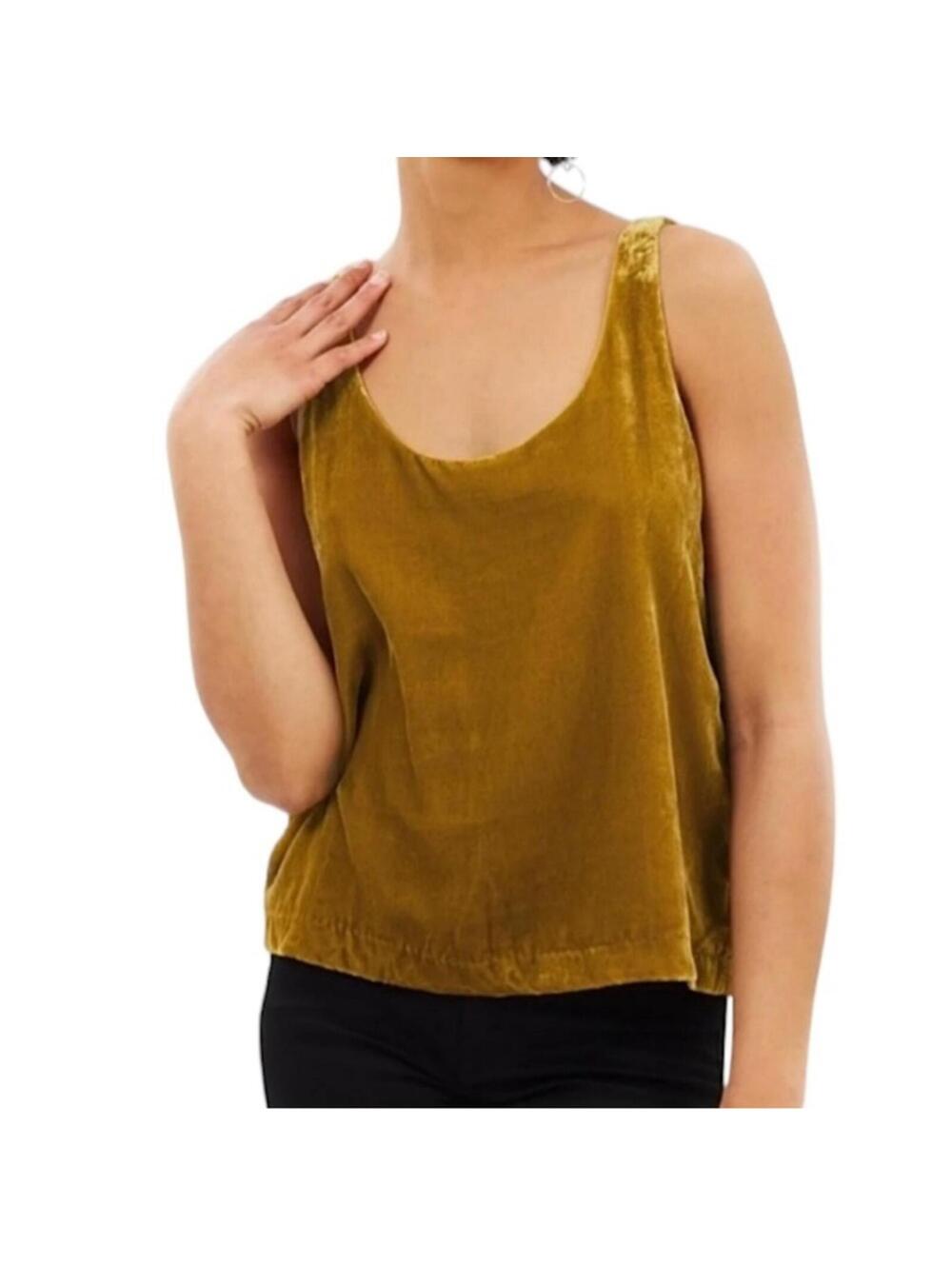 J. CREW Sleeveless Pullover Tank Top Velvet Gold
